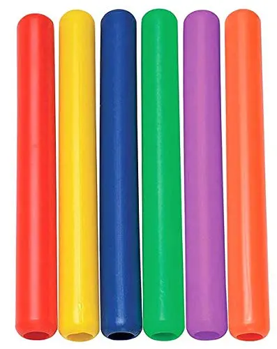 Plastic Relay Race Batons for Athletics Practice (Set of 6, Multicolour)